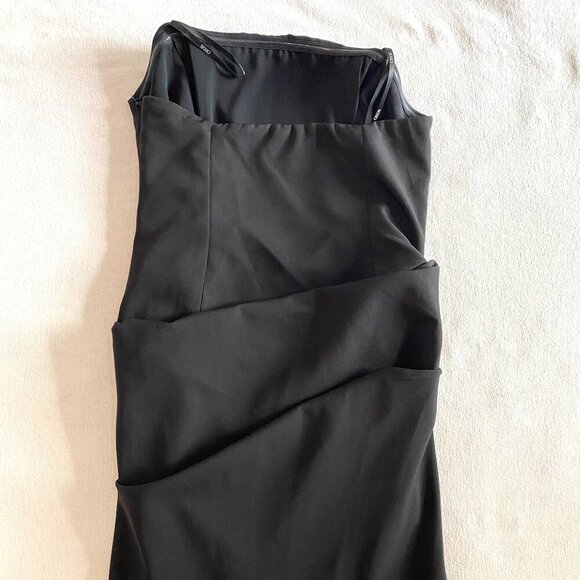 NWT ASOS black bandeau maxi dress Womens 10 ruched skirt side slit formal party - Picture 8 of 12